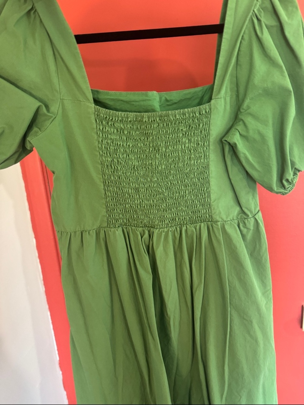 Astr Green Puff-Sleeve Tiered Midi Dress - Picture 6 of 6